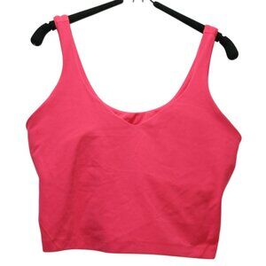Lululemon Align V-Neck Crop Tank Top Pink Size 12 A/B Built-In Bra Athleisure